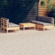 VidaXL 3096087 6 Piece Garden Lounge Set with Grey Cushions Pinewood (806633+806639+2x806651)