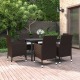 VidaXL 7-delige Tuinset met kussens poly rattan en glas