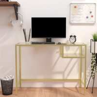 VidaXL Computerbureau 100x36x74 cm gehard glas transparant