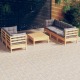 VidaXL 3096111 6 Piece Garden Lounge Set with Grey Cushions Pinewood (806633+806639+2x806645)