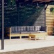 VidaXL 3096153 5 Piece Garden Lounge Set with Grey Cushions Solid Pinewood (806639+806645+806651)