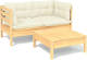 VidaXL 3096016 3 Piece Garden Lounge Set with Cream Cushions Pinewood (806640+806646)