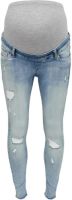 Only Mama Olmblush Life Mid Raw Ankle Skinny Jeans Dames Blauw