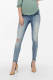 Only Mama Olmblush Life Mid Raw Ankle Skinny Jeans Dames Blauw
