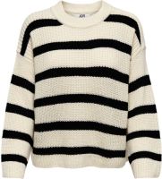 Only Gestreepte Gebreide Trui Dames White
