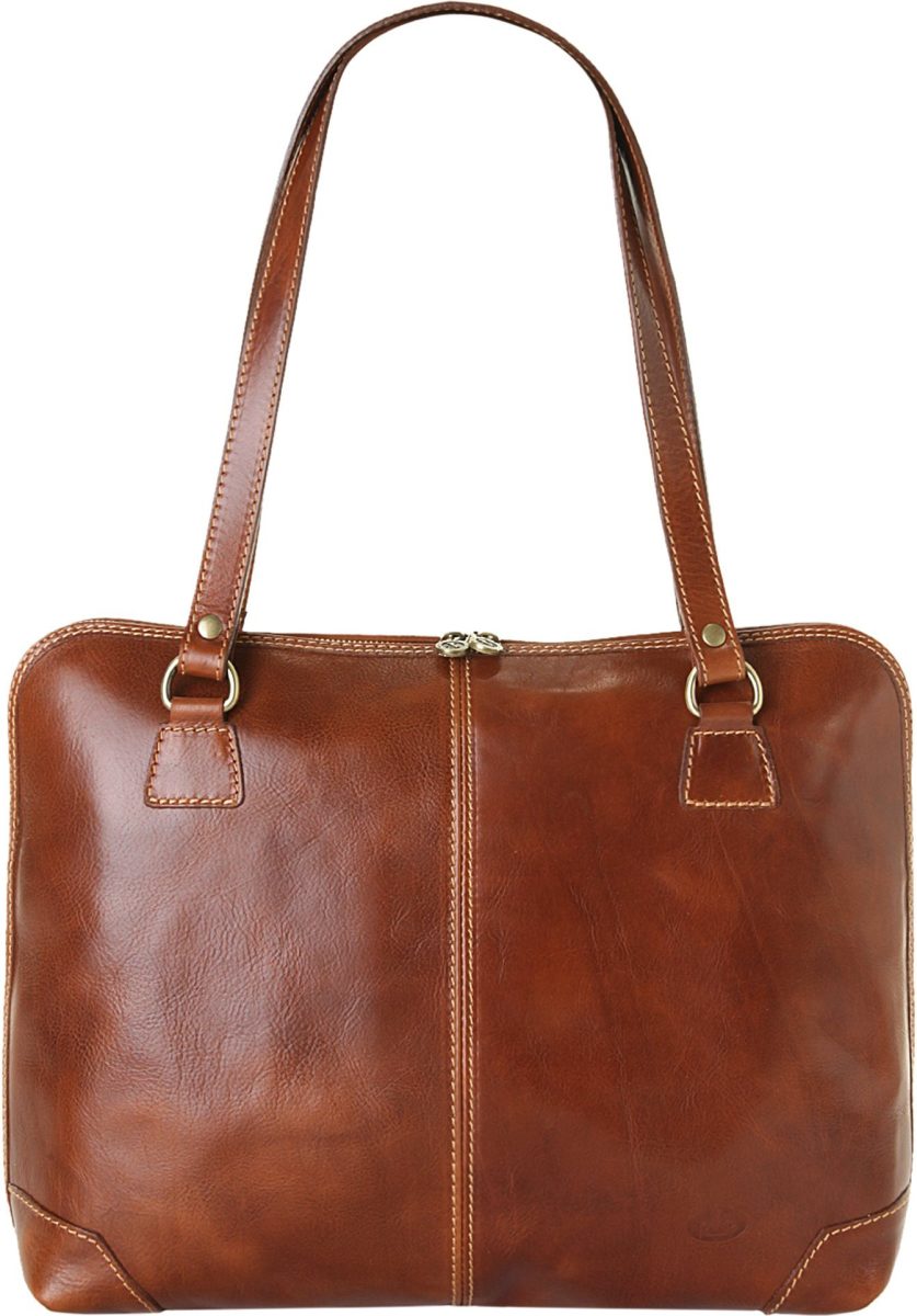 Piké Shopper echt leer, made in italy (1-delig)