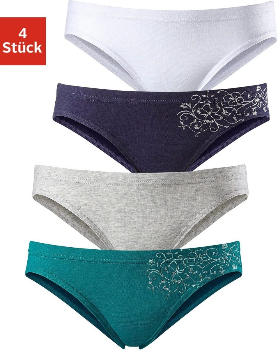 PETITE FLEUR Slip mooie basic voor elke dag, met gebloemde glitterprint (4 stuks)