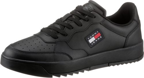 Tommy Jeans Sneakers BASKET BLACK LEATHER Tommy Jeans met lichte perforatie