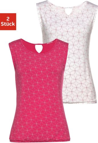 Lascana Tanktop met kleine cut-out in de nek (Set van 2)