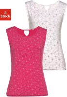 Lascana Tanktop met kleine cut-out in de nek (Set van 2)