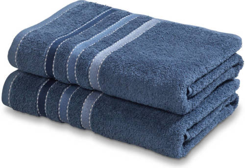 Vandyck handdoek (set van 2) (110 x 60 cm) Vintage blauw