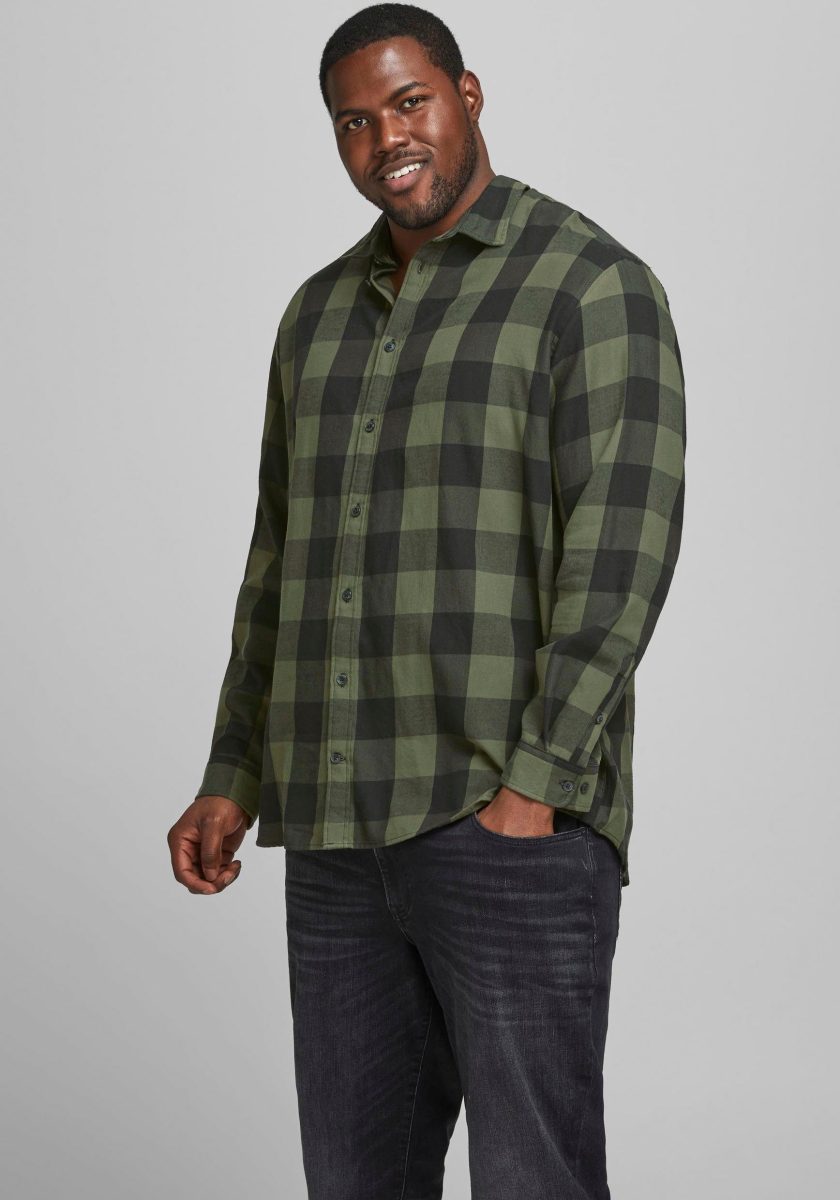 Jack & Jones PlusSize Geruit overhemd GINGHAM TWILL SHIRT T/m maat 6XL