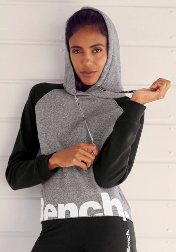 Bench. Hoodie met contrastkleurige mouwen en logoprint