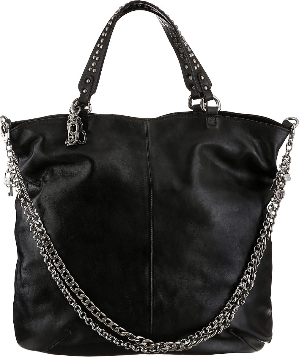 A.s.98 Shopper van leer met kettingschouderriem
