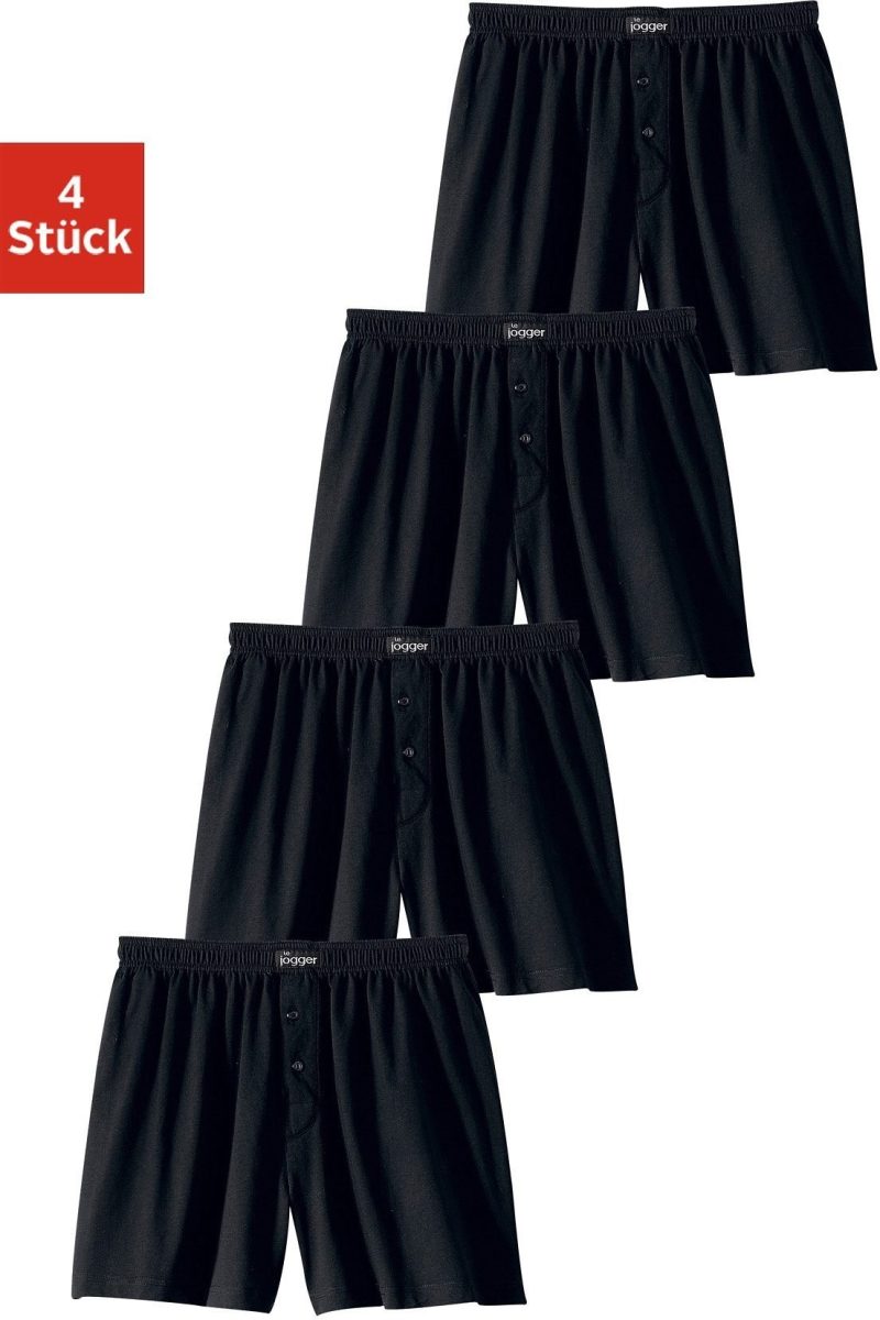 le jogger ® Wijde boxershort in prettig zachte katoenkwaliteit (4 stuks)