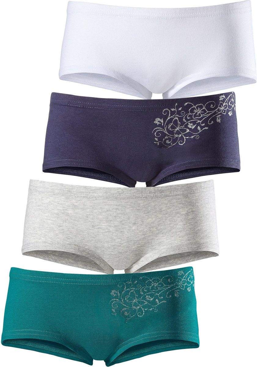 PETITE FLEUR Hipster met glitterprint (4 stuks)