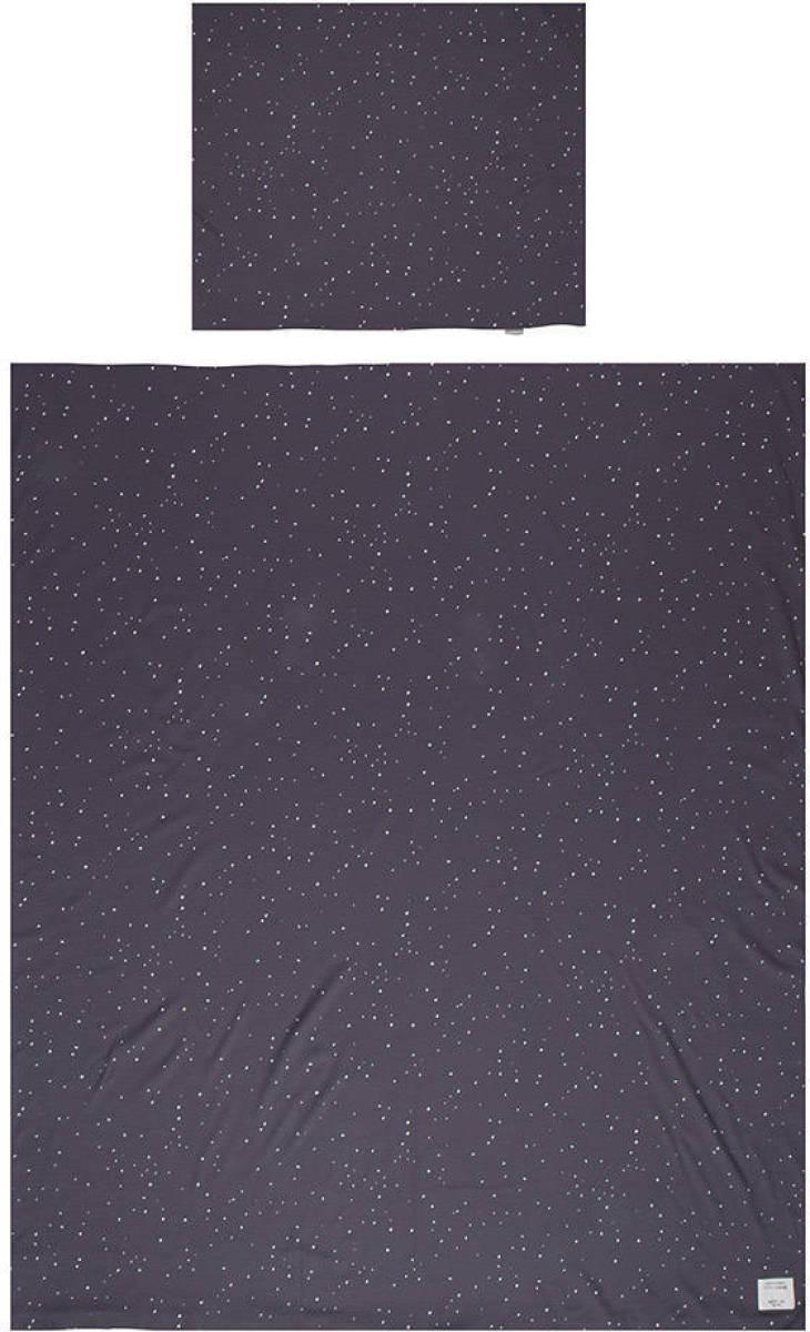 Little Indians Katoen (biologisch) peuter dekbedovertrek dots 120x150 cm Pavement