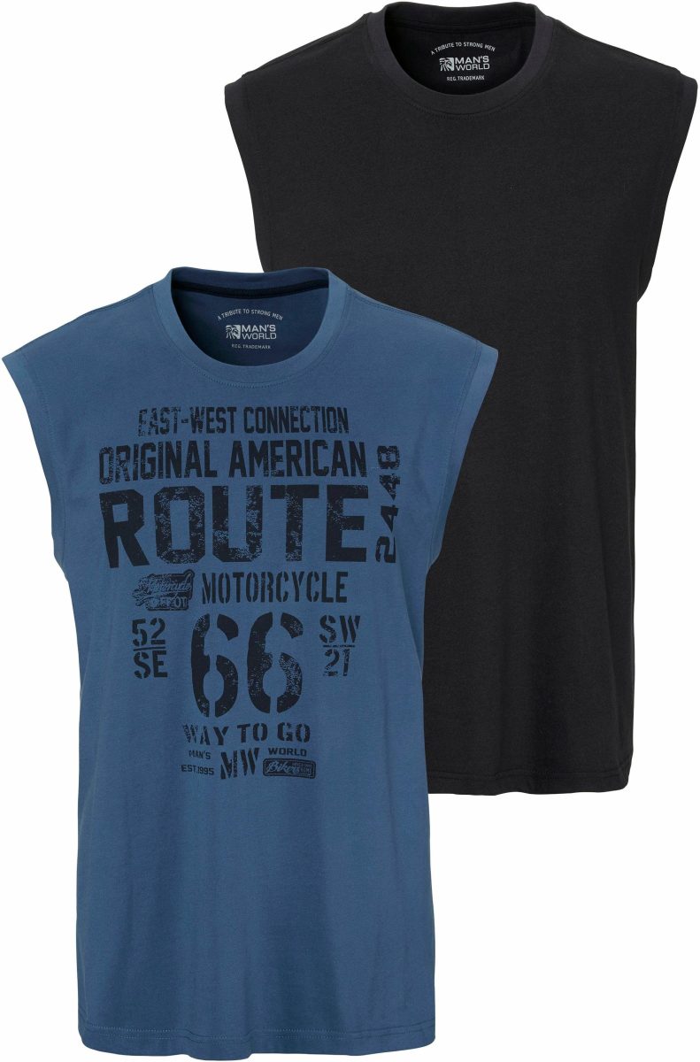 Man's World Muscle-shirt van puur katoen (set, 2-delig, Set van 2)