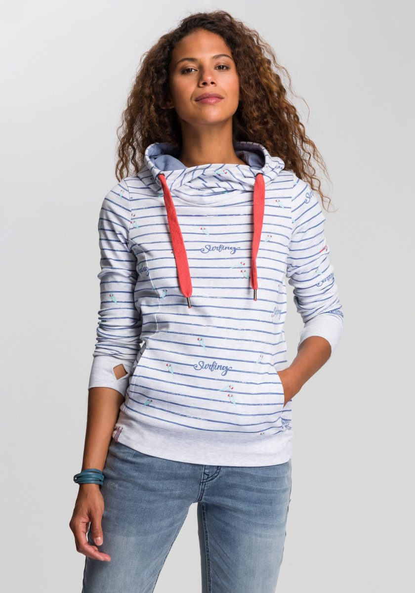 Kangaroos Hoodie in lang model met overlappende capuchon