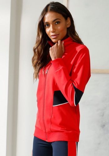 H.I.S Sweatvest met een opstaande kraag en brede boorden