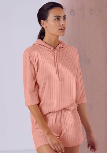 s.Oliver RED LABEL Beachwear Hoodie van duurzaam ribbreisel