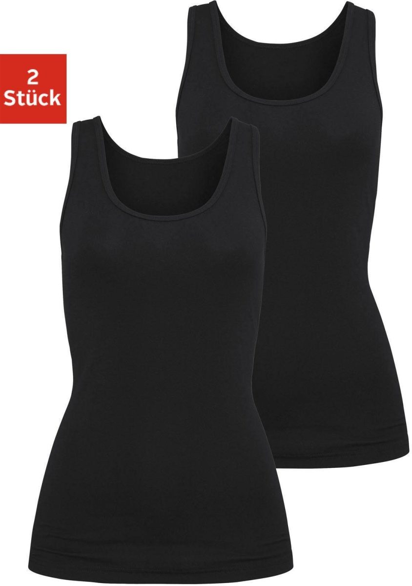 H.I.S Tanktop elastische katoenkwaliteit (Set van 2)