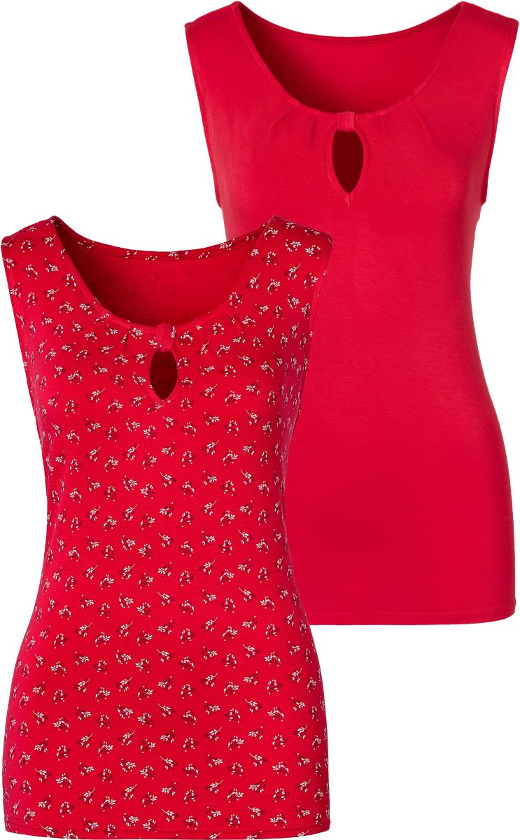 Lascana Tanktop met kleine cut-out bij de hals (Set van 2)