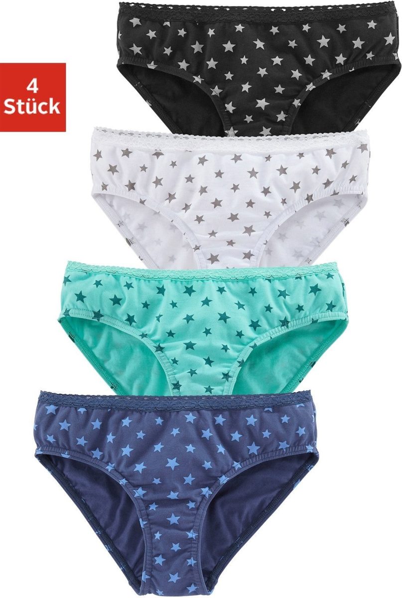 PETITE FLEUR Slip met smalle kant bij de boord (set, 4 stuks)