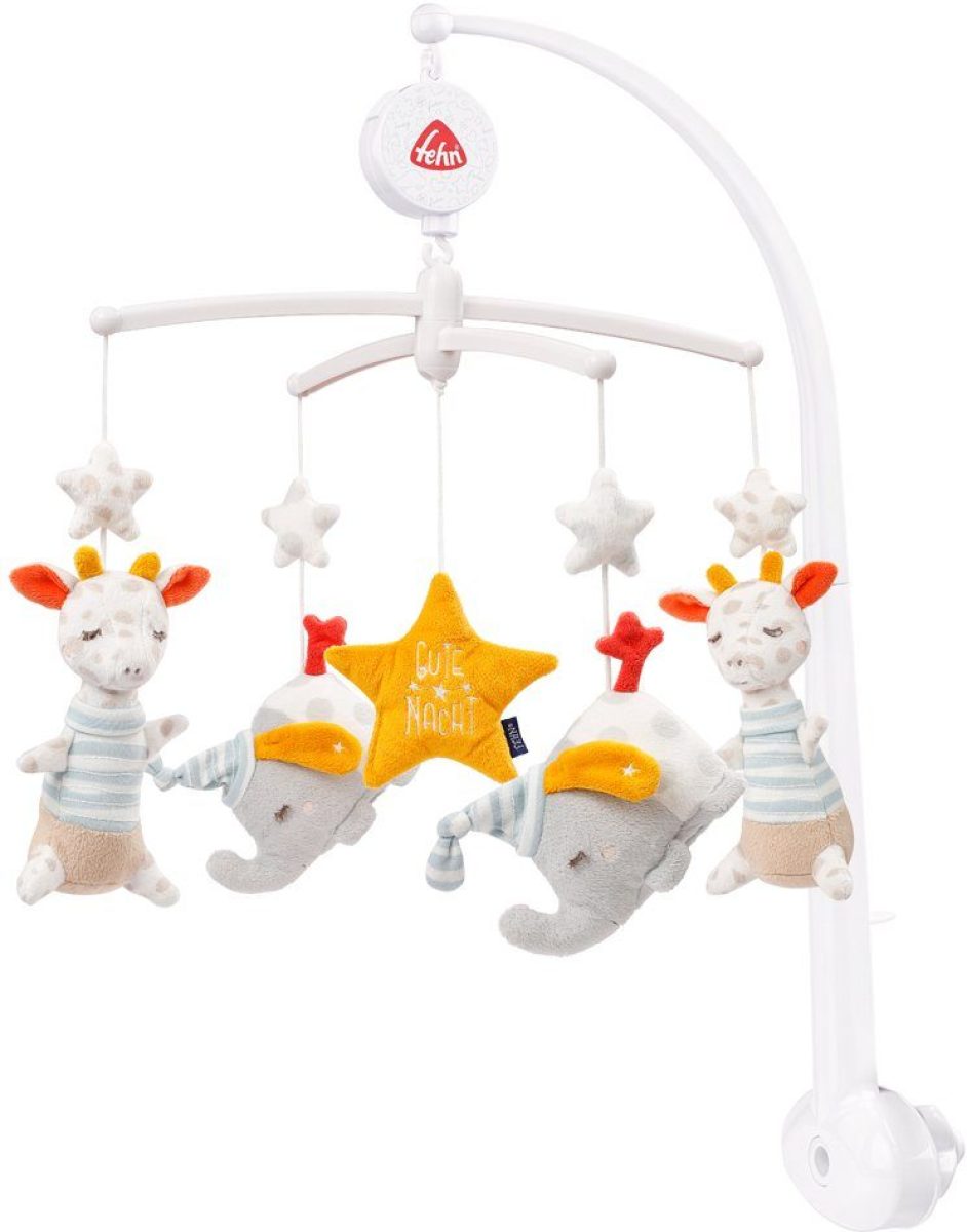 Fehn Mobile Welterusten met speeldoosje en glow-in-the-dark-borduursel