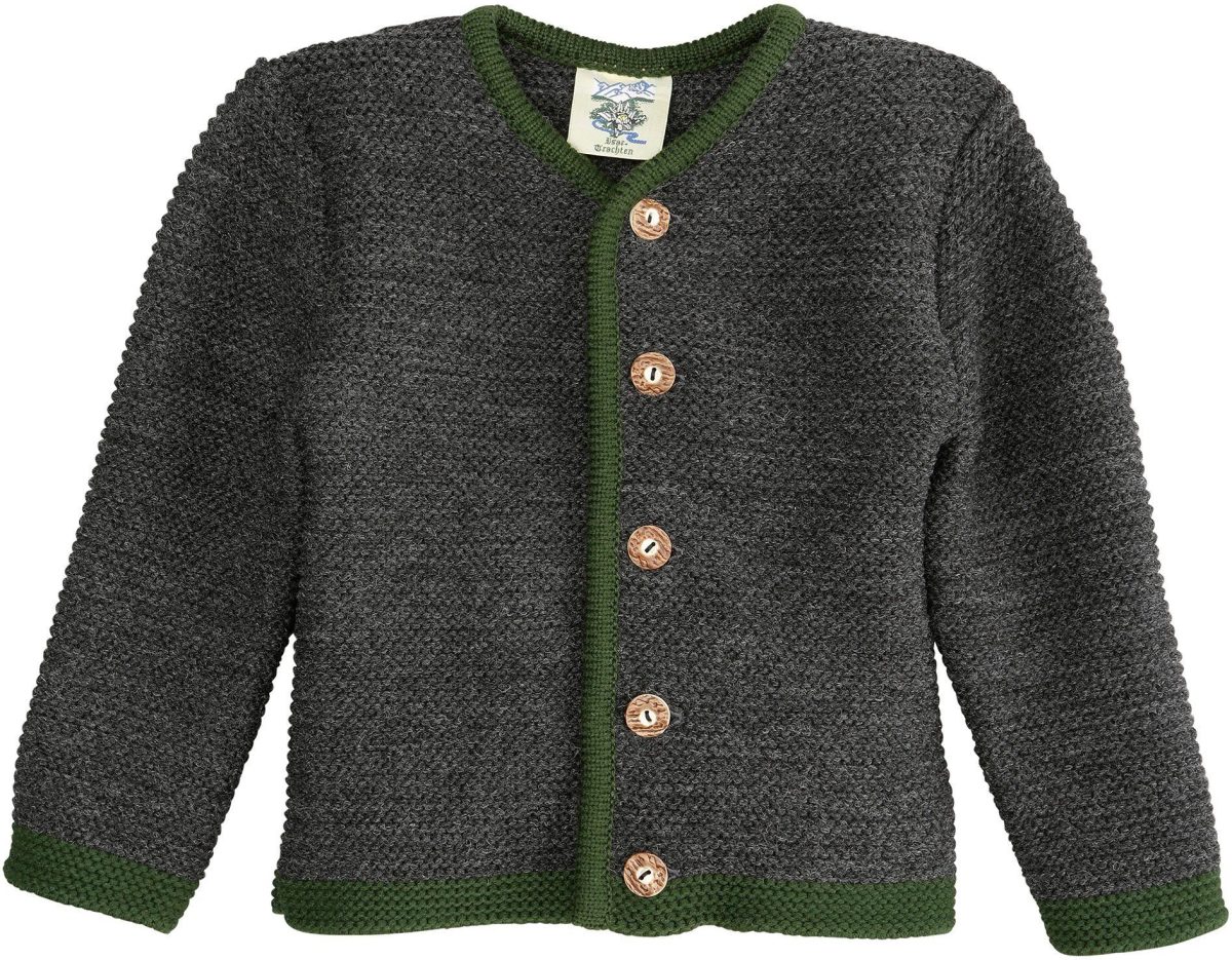 Isar-Trachten Vest in folklorestijl Kinderen met knopen in hertshoorn-look