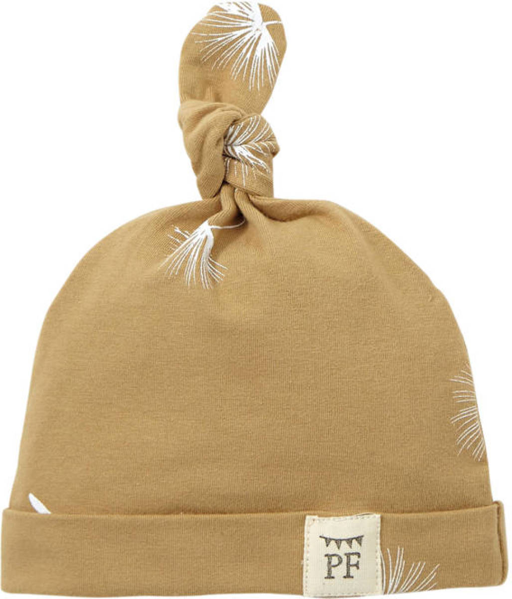 Petit Filippe baby muts Dandelion beige/wit