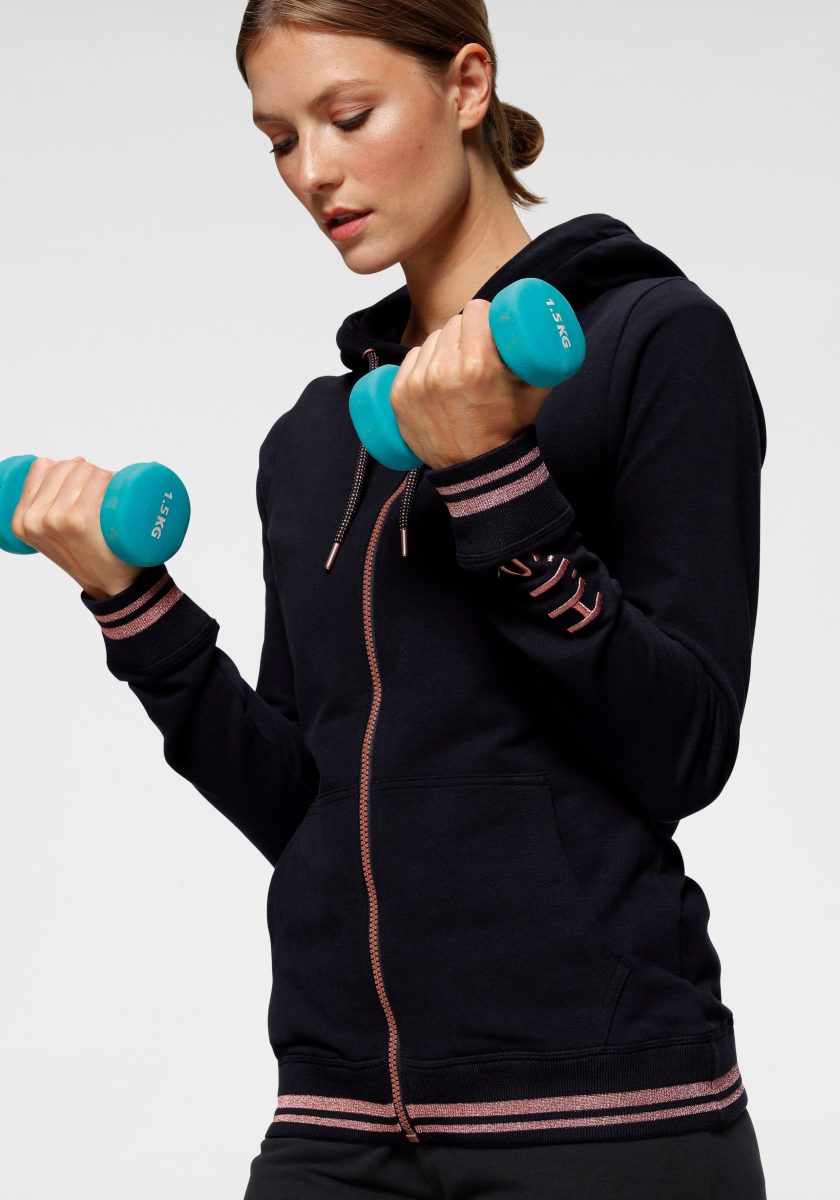 H.I.S Sweatvest met gemetalliseerd glanzende details