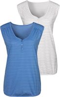 H.I.S Tanktop met knoopsluiting en kleine plooi (Set van 2)