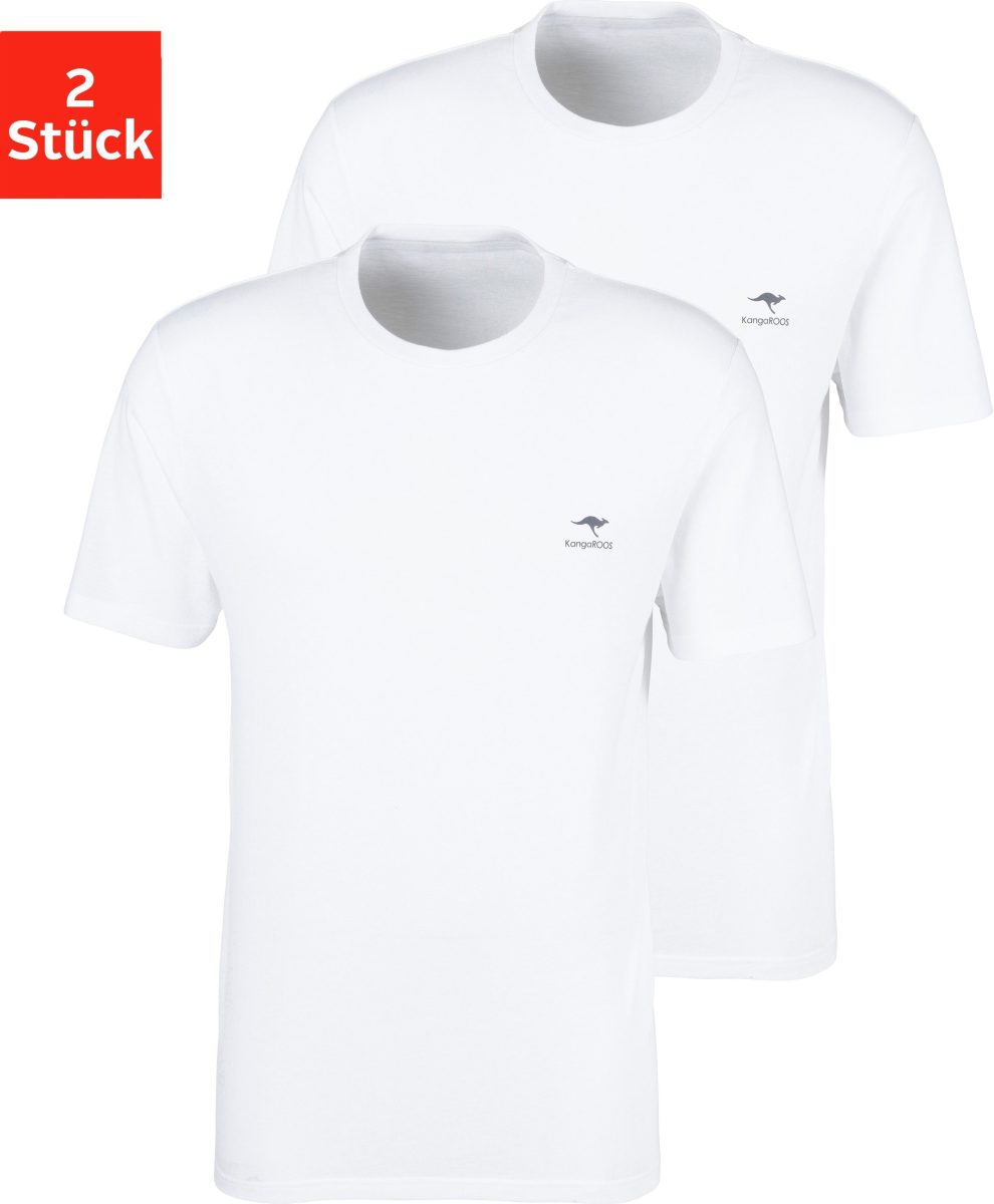 Kangaroos T-shirt met kleine logoprint (Set van 2)