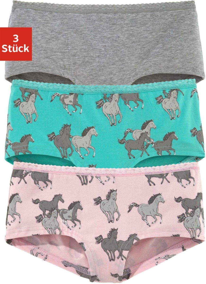 PETITE FLEUR Hipster met paardenprint (set, 3 stuks)