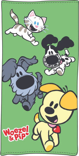 Woezel & Pip strandlaken Spelen (75x150 cm) Groen/Multi