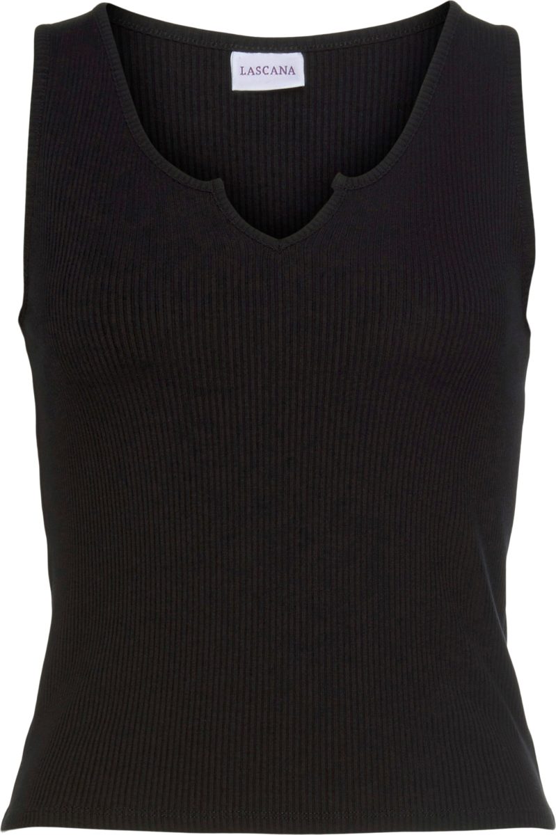 Lascana Geribde tanktop met kleine v-hals