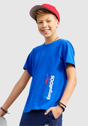 Kangaroos T-shirt Met logoprint opzij