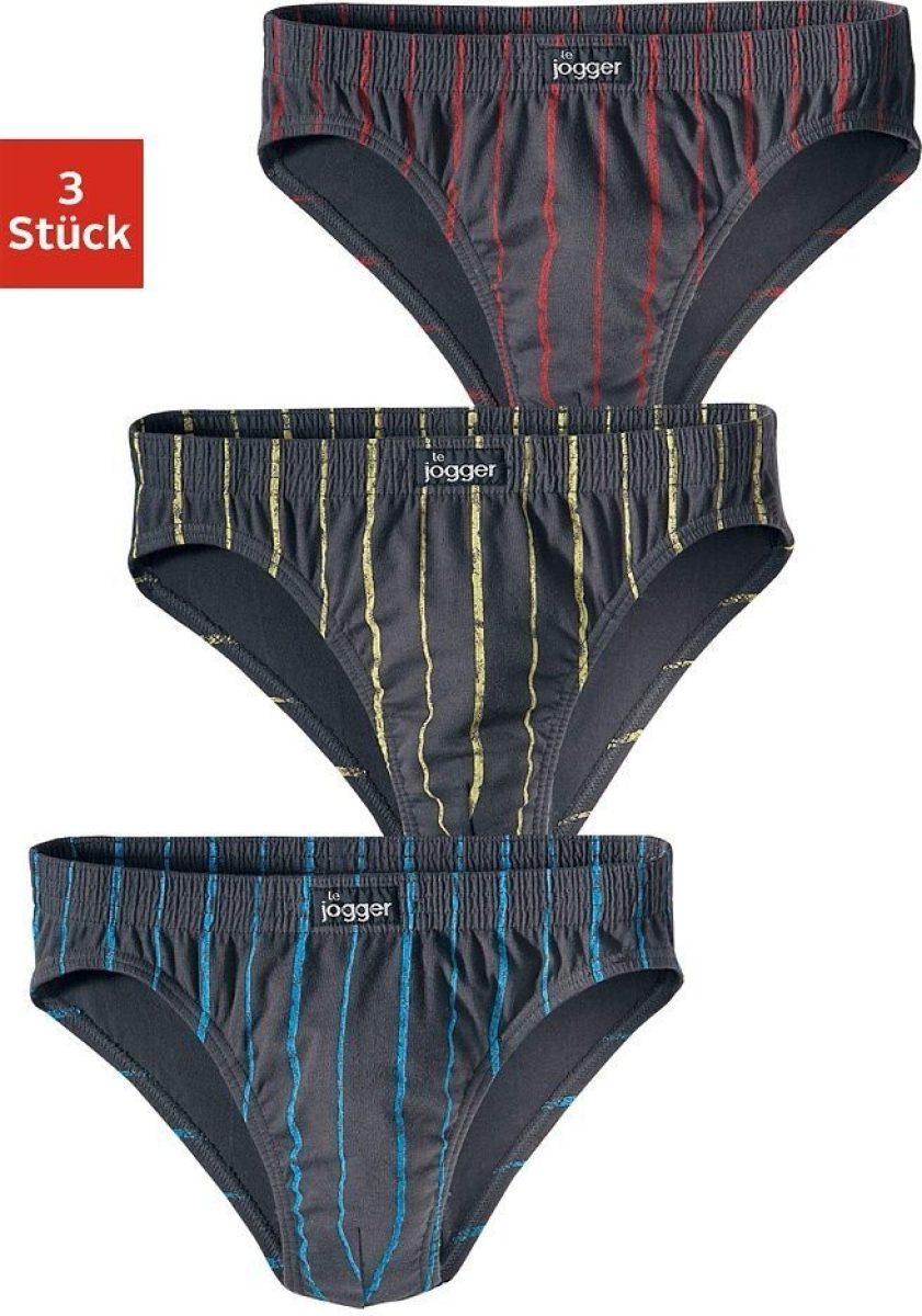 le jogger ® Slip met contrastkleurige strepen (3 stuks)