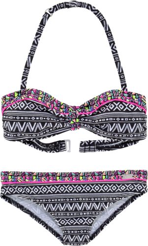 Buffalo Bandeaubikini met etnoprint en contrastdetails