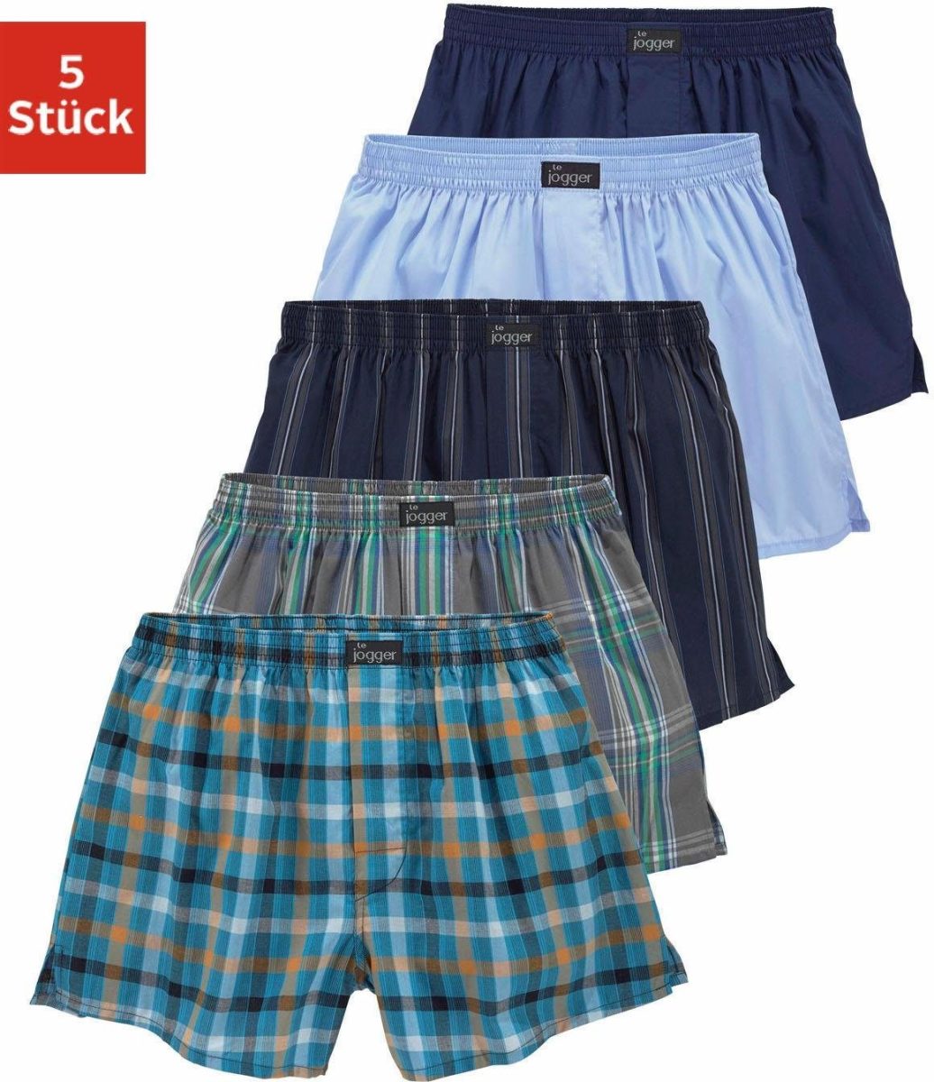 le jogger ® Boxershort Geweven boxershort in verschillende designs (5 stuks)