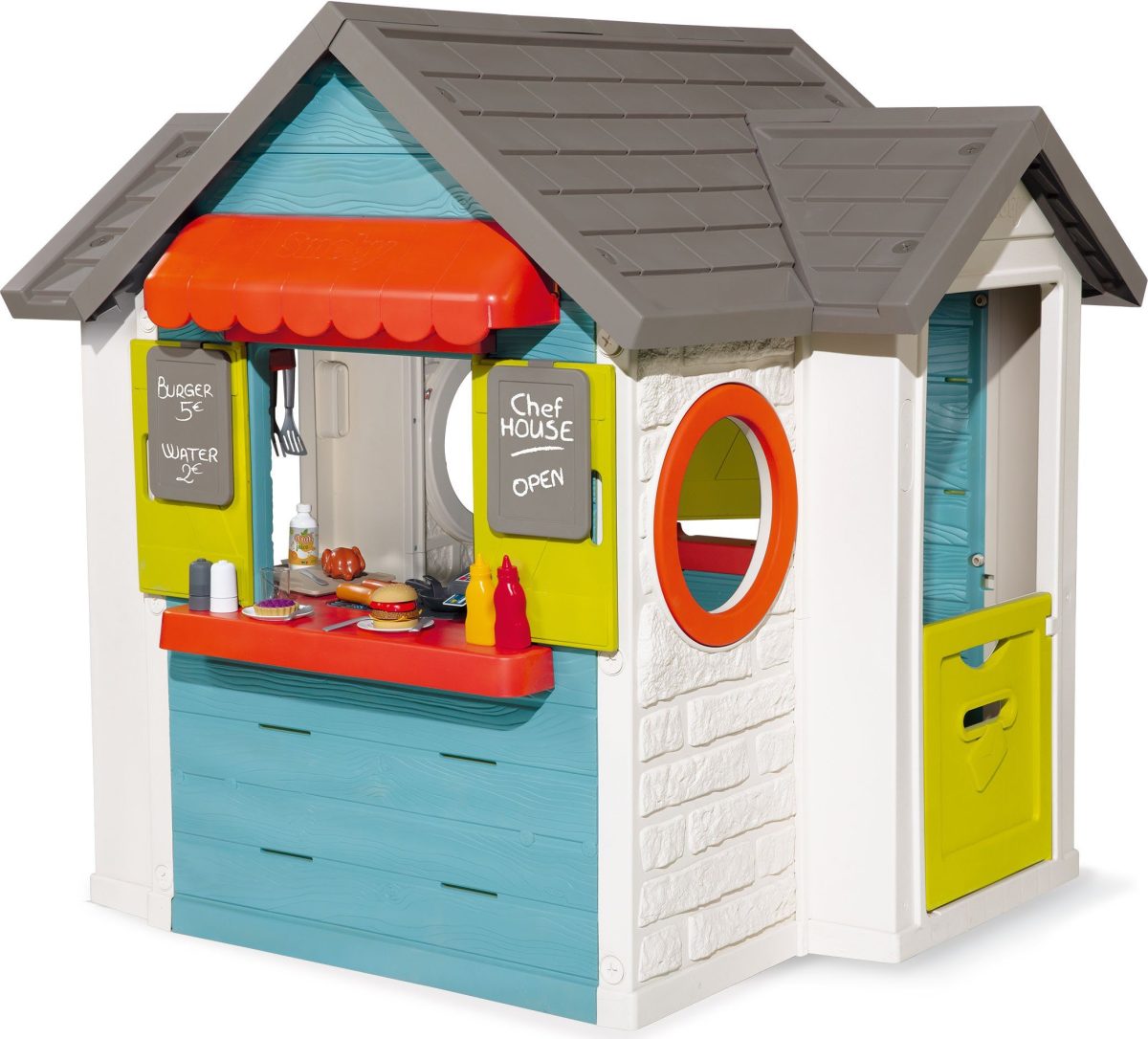 Smoby Speelhuis Chef huis Made in Europe, tuinhuisje, restaurant en winkel in een