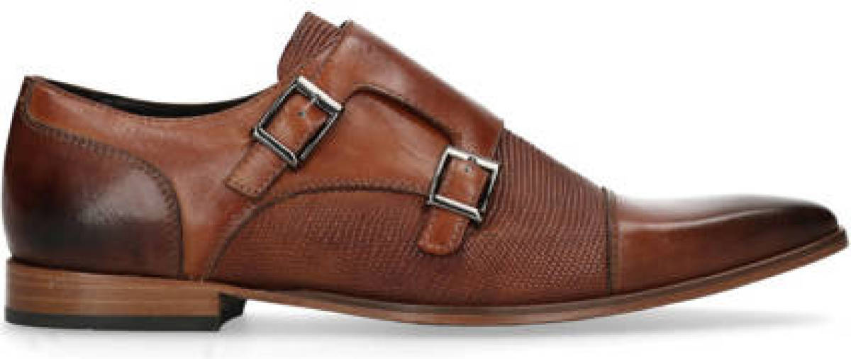 Manfield Black Label leren gespschoenen bruin