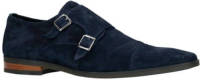 Manfield suède gespschoenen donkerblauw