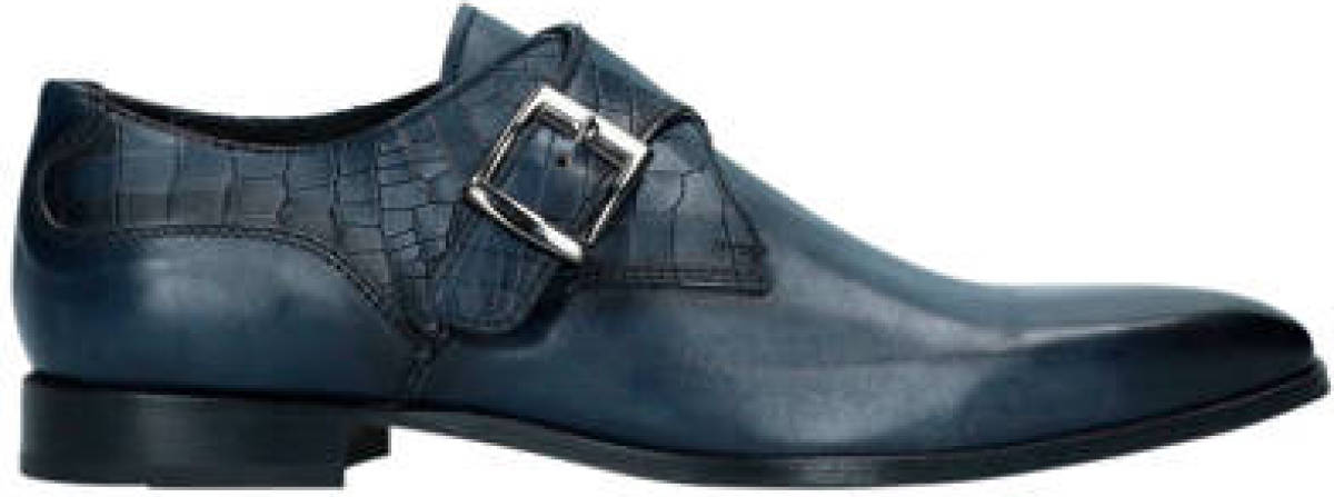 Manfield Black Label leren gespschoenen blauw