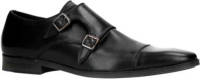 Manfield leren gespschoenen zwart