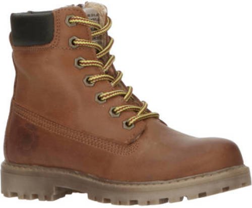 Develab 41073 leren veterboots cognac