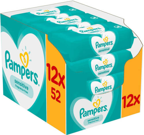 Pampers Sensitive 12 x 52 babydoekjes