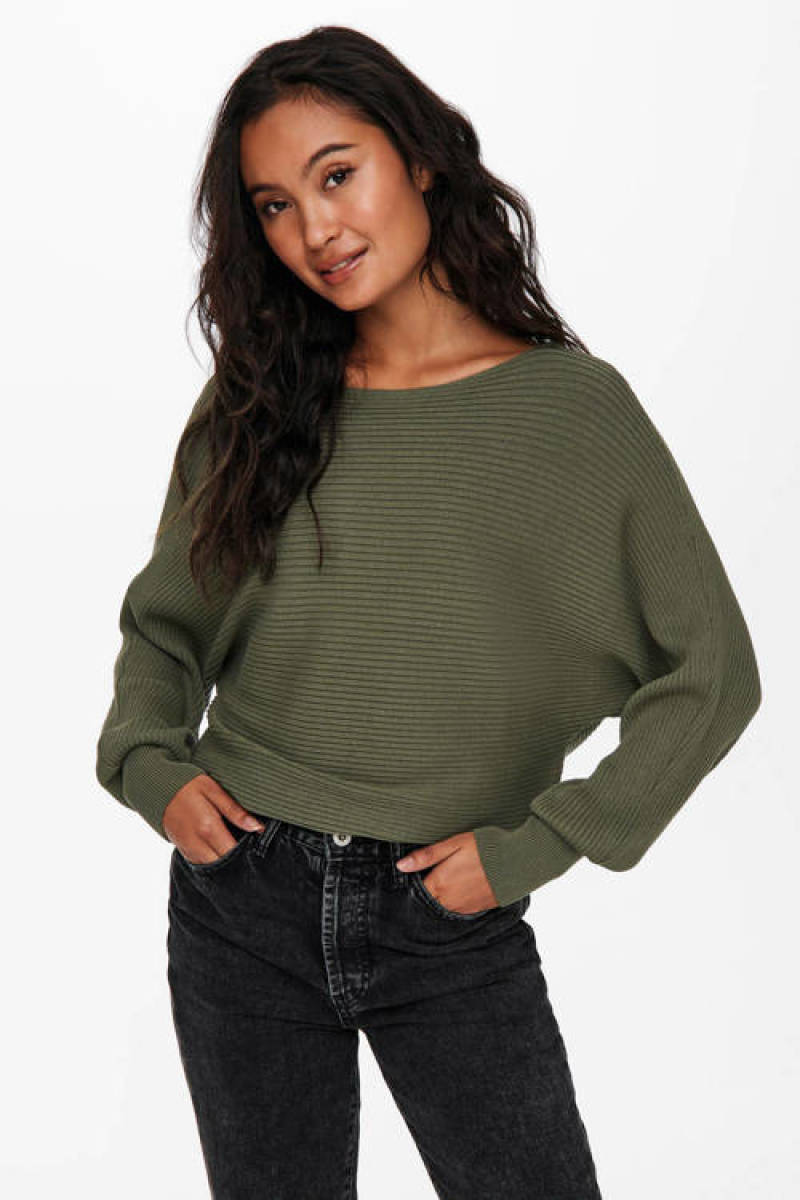 Only Short Gebreide Trui Dames Green