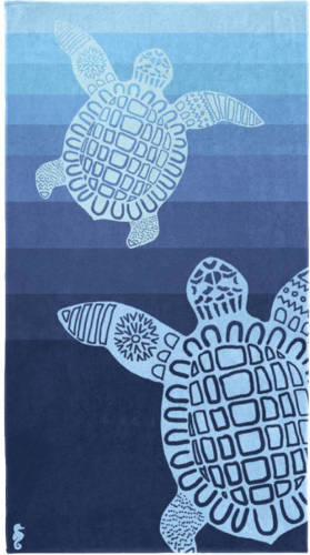 Seahorse strandlaken (100x180 cm) Lichtblauw/donkerblauw